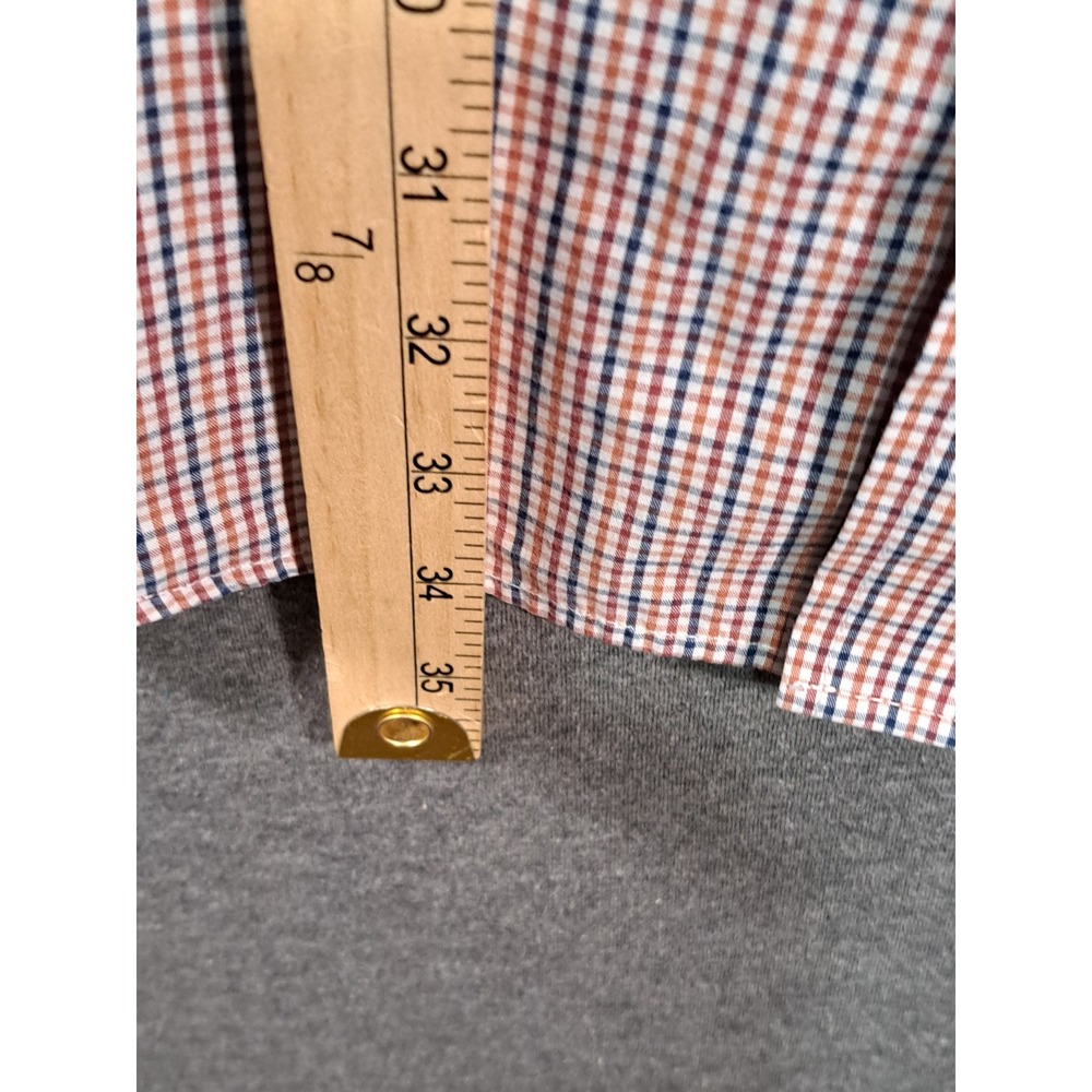 IZOD Mens 4XL Long Sleeve Check Button Down Shirt Red Blue‎ White Plaid Big Tall - Picture 7 of 9